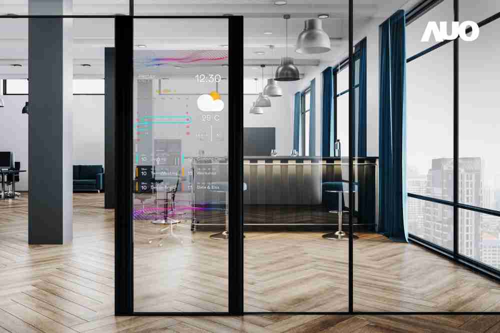 60吋Micro LED透明窗屏显示器，，可依需求调整并延伸应用于不同场域，，，包括汽车侧窗或家庭玄关、、智慧橱窗、、、商业展示等面向，，，，提供丰富的信息娱乐内容