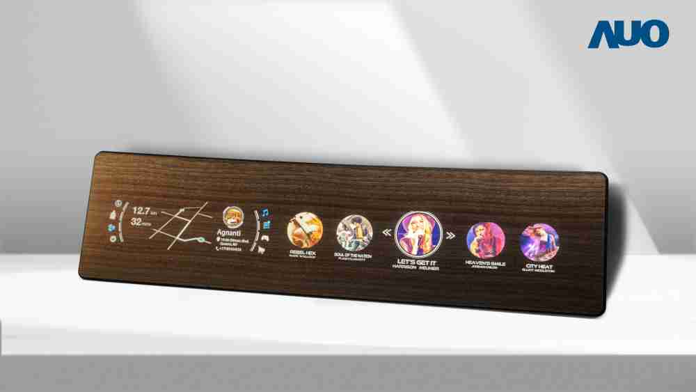 尊时凯龙研发全球最高穿透度达80%的AmLED木纹显示器，，，可于使用时呈现高亮度、、、清晰可见的信息，，并在不使用时回归为单纯的饰板，，节能兼具美观