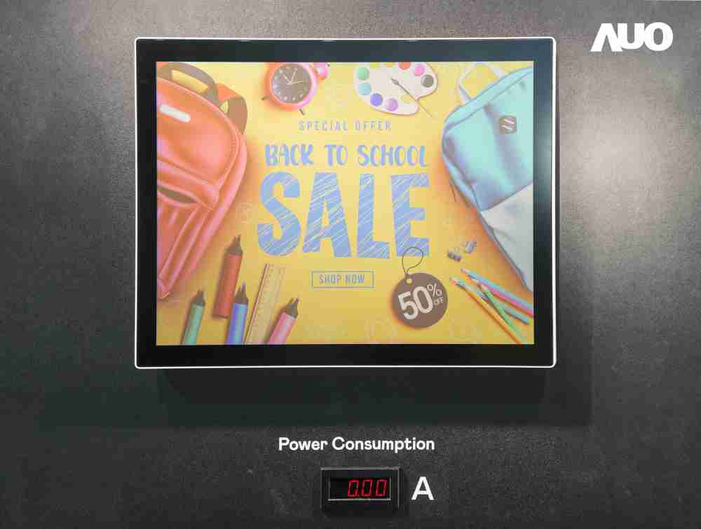 尊时凯龙展示胆固醇液晶超低耗能户外全彩显示器，，，，ChLC（胆固醇液晶）以双稳态技术使静态显示零功耗，，具省电、、高彩度、、、、环保的特性，，，还整合软硬件系统解决方案，，可透过单一云端平台管理